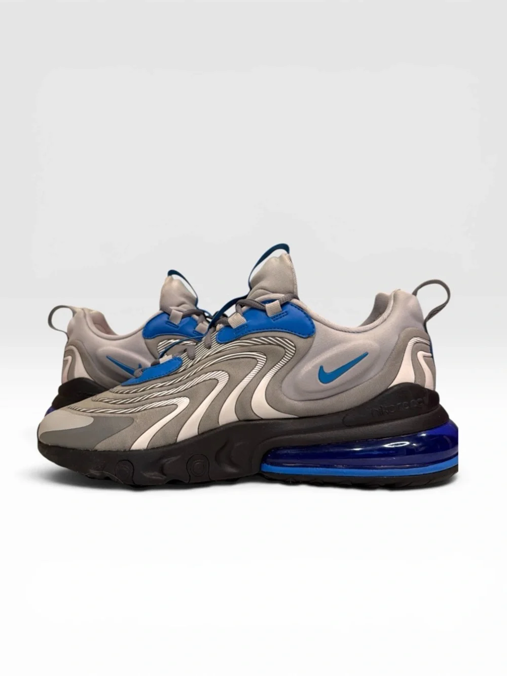 Nike Air Max 270 React ENG “Battle Blue” Mens Size 11 Silver Black CJ0579-001